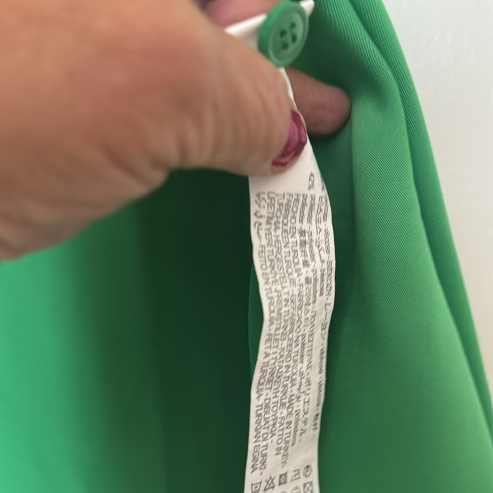 Zara satin effect Green Shirt - Picture 4 of 4